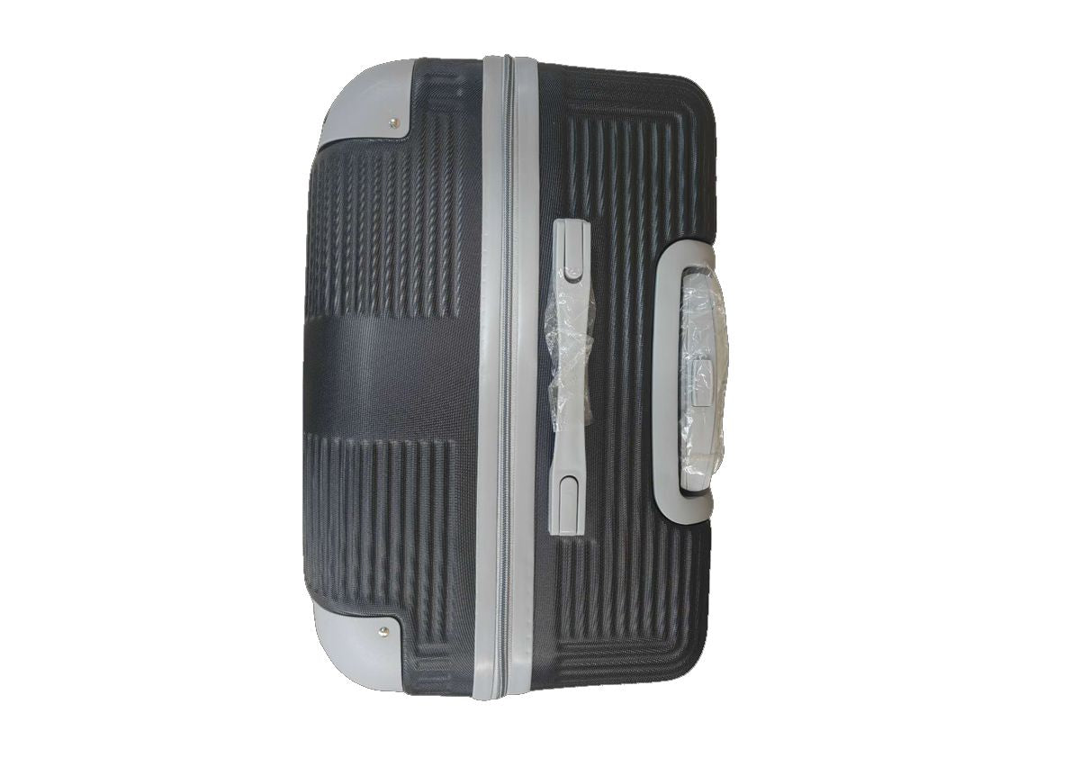 Black ABS 3-Piece Hard Shell Luggage Set-Spinner Wheels,Telescoping Handles