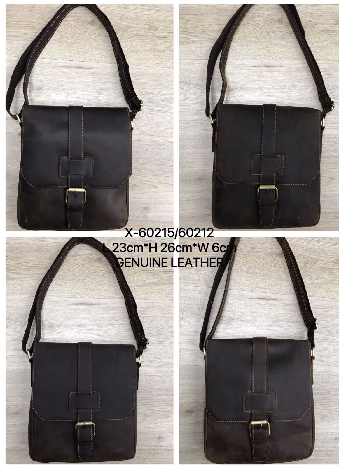 X-60215 Genuine Leather Sling Bag - Brown