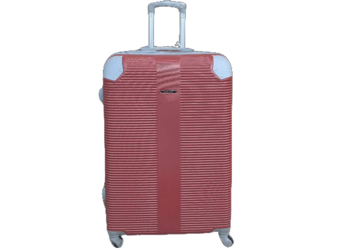 Red ABS 3-Piece Hard Shell Luggage Set-Spinner Wheels,Telescoping Handles