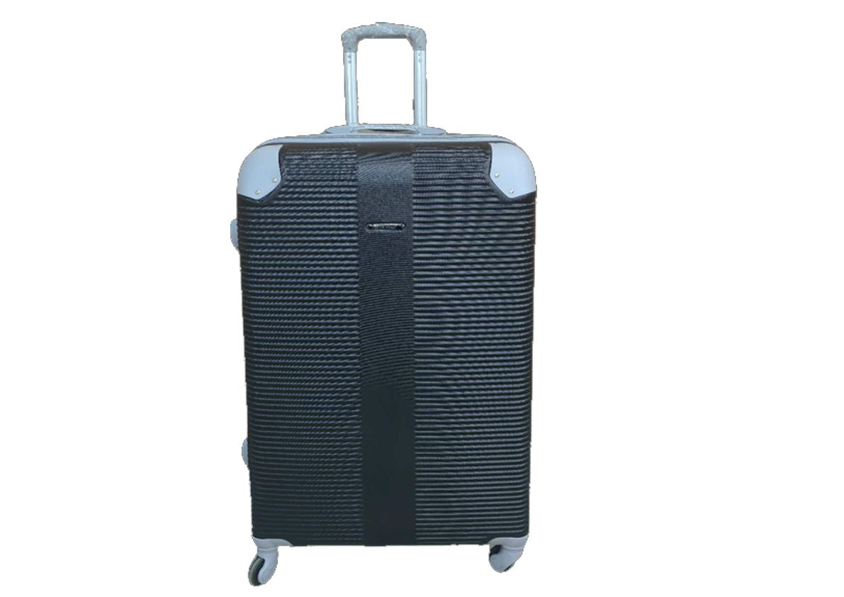 Black ABS 3-Piece Hard Shell Luggage Set-Spinner Wheels,Telescoping Handles