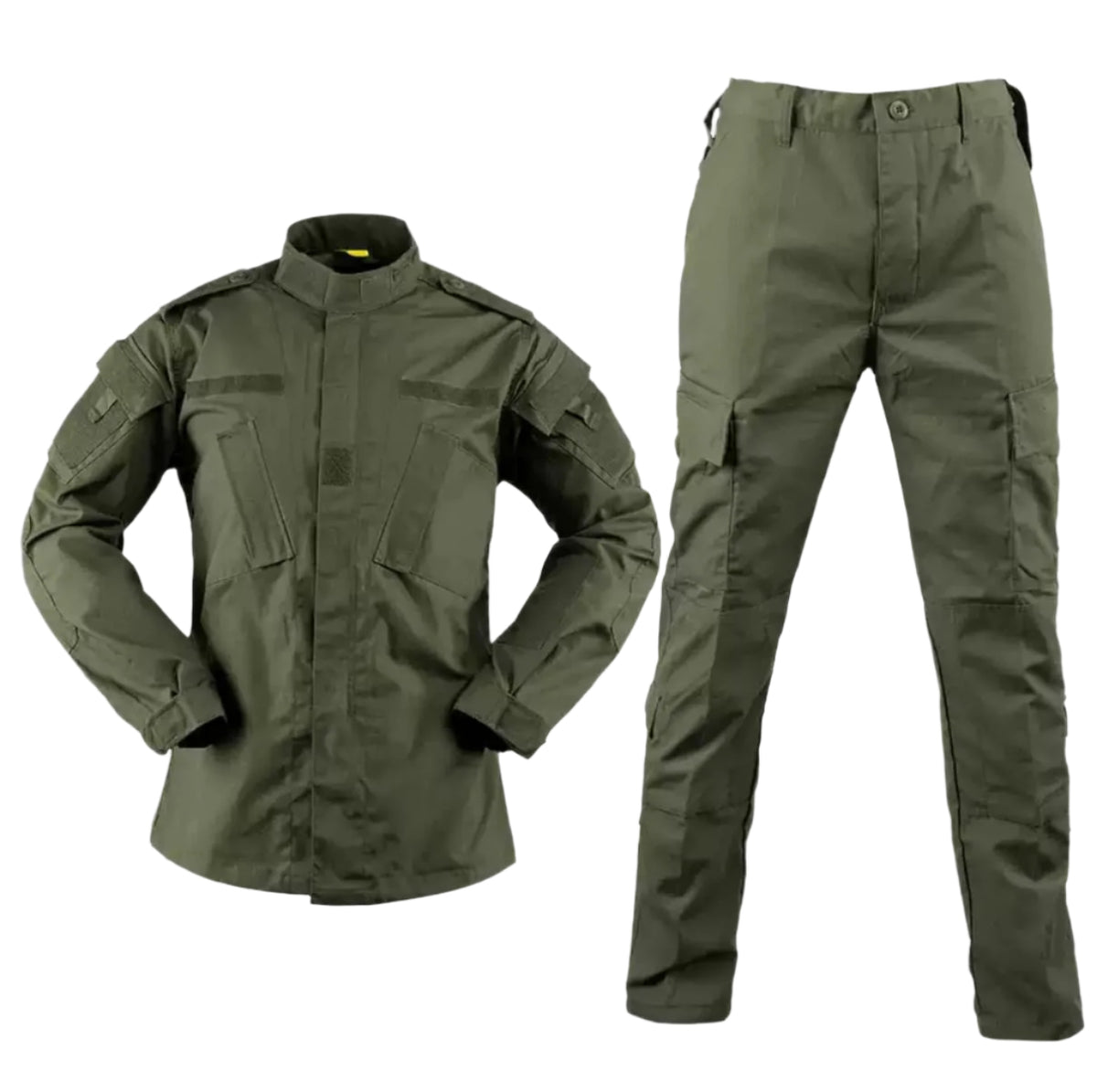 Men’s Outdoor Utility Uniform Set Long-Sleeve Shirt & Cargo Pants Green