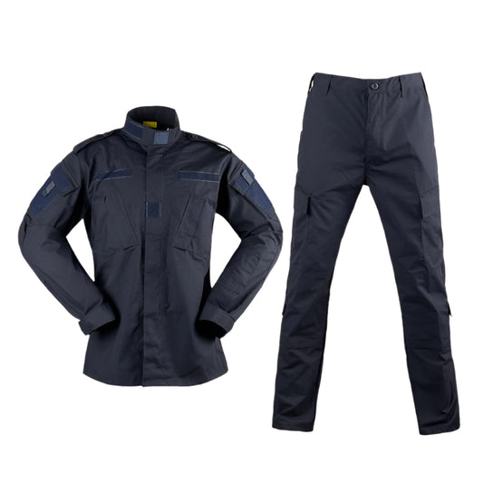 Men’s Outdoor Utility Uniform Set Long-Sleeve Shirt & Cargo Pants Navy