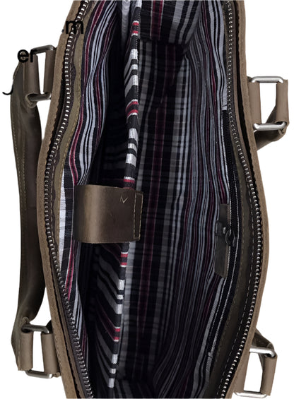 X-51521 Genuine Leather Laptop Bag - Brown