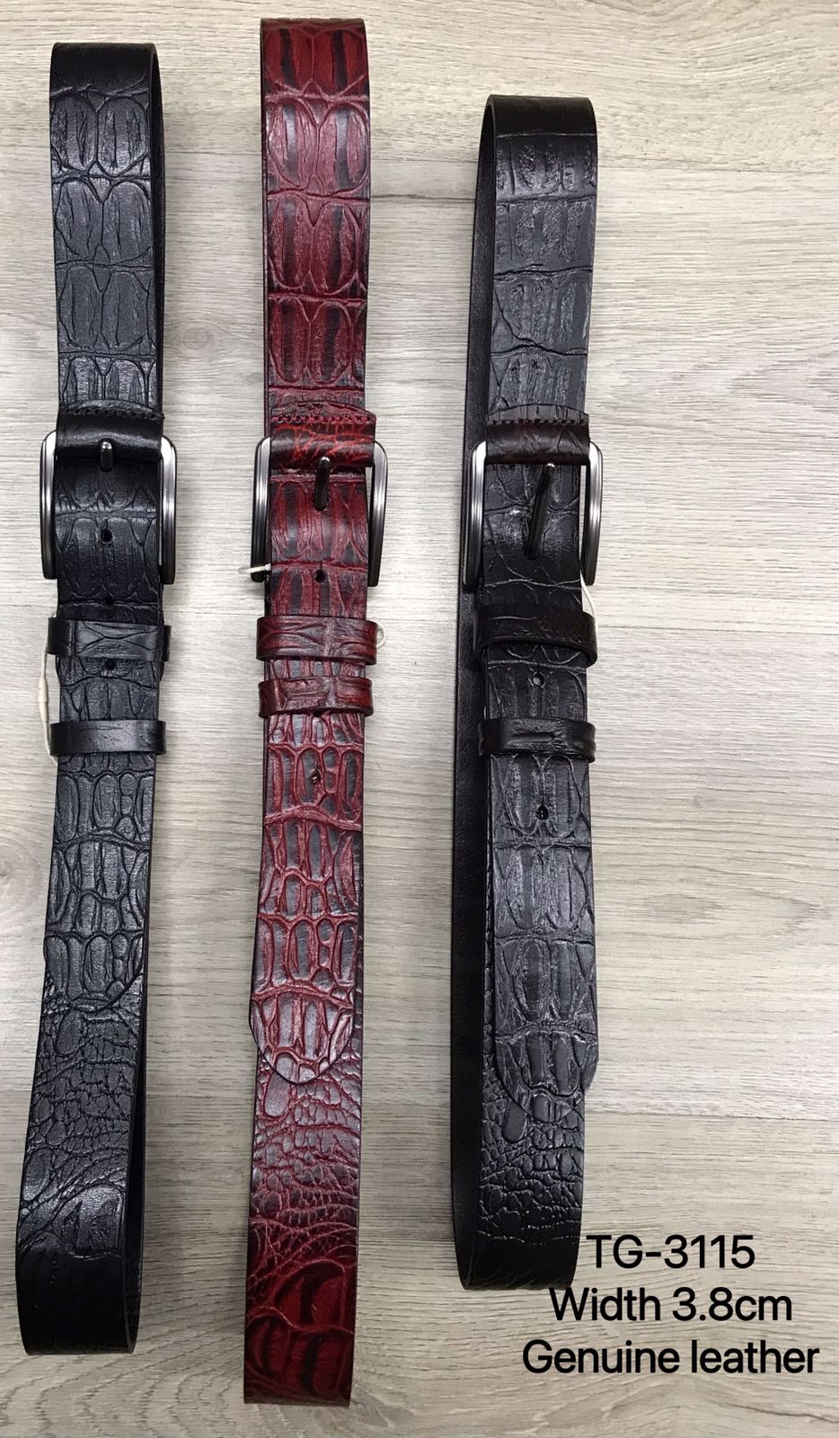 Men's TG-3115 Width 3.8 Genuine Leather Belt
