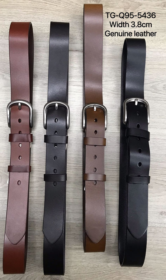 Men's TG-Q95-5436 Width 3.8 Genuine Leather Belt
