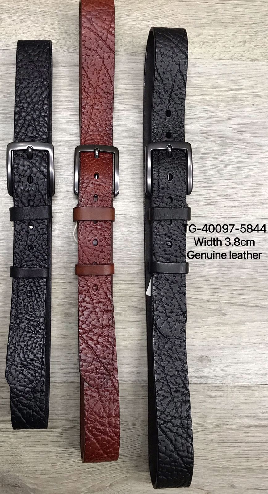 Men's G-4097-5844 Width 3.8 Genuine Leather Belt