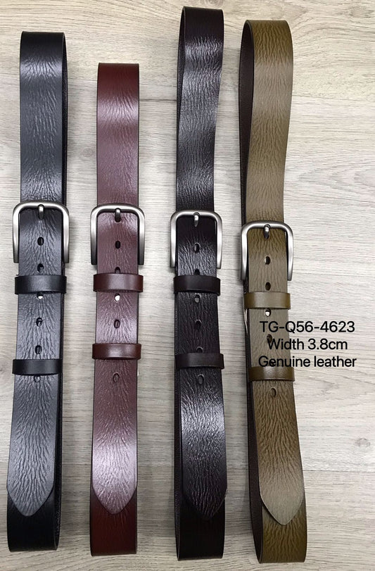 Men's TG-Q56-4623 Width 3.8 Genuine Leather Belt