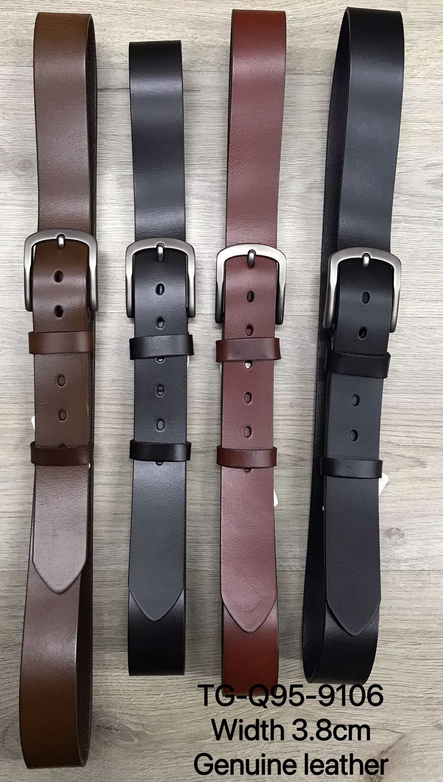 Men's TG-Q95-9106 Width 3.8 Genuine Leather Belt