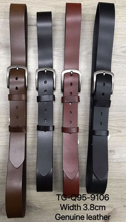 Men's TG-Q95-9106 Width 3.8 Genuine Leather Belt