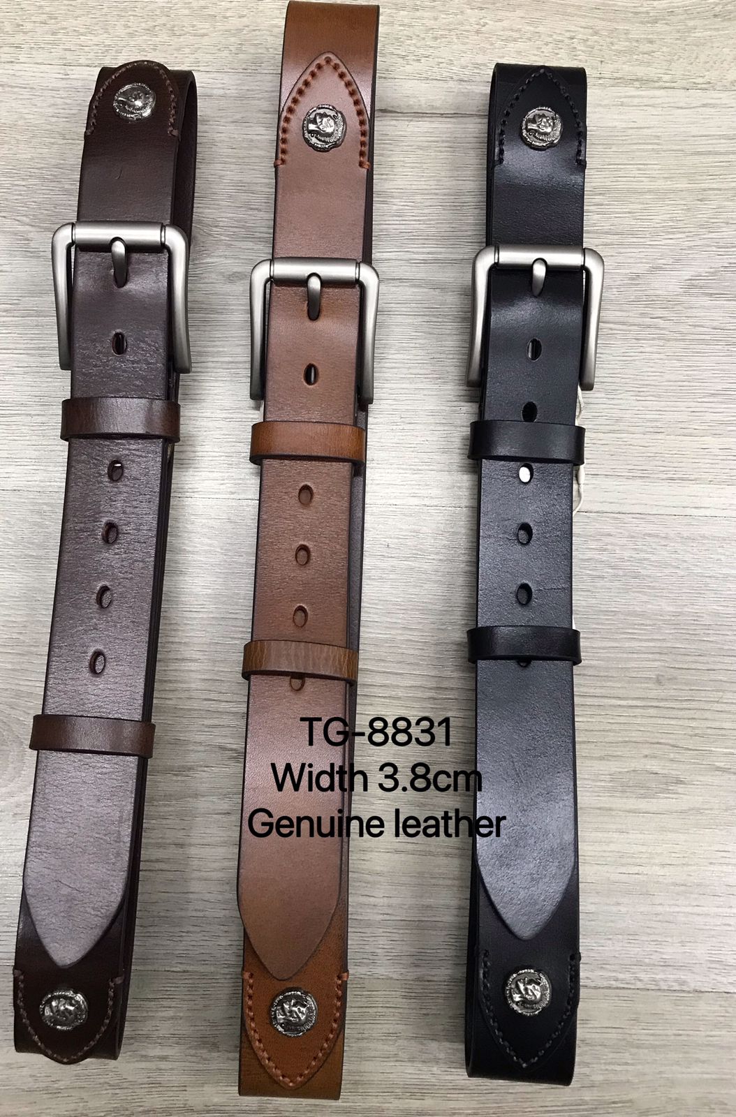 Men's TG-8831 Width 3.8 Genuine Leather Belt