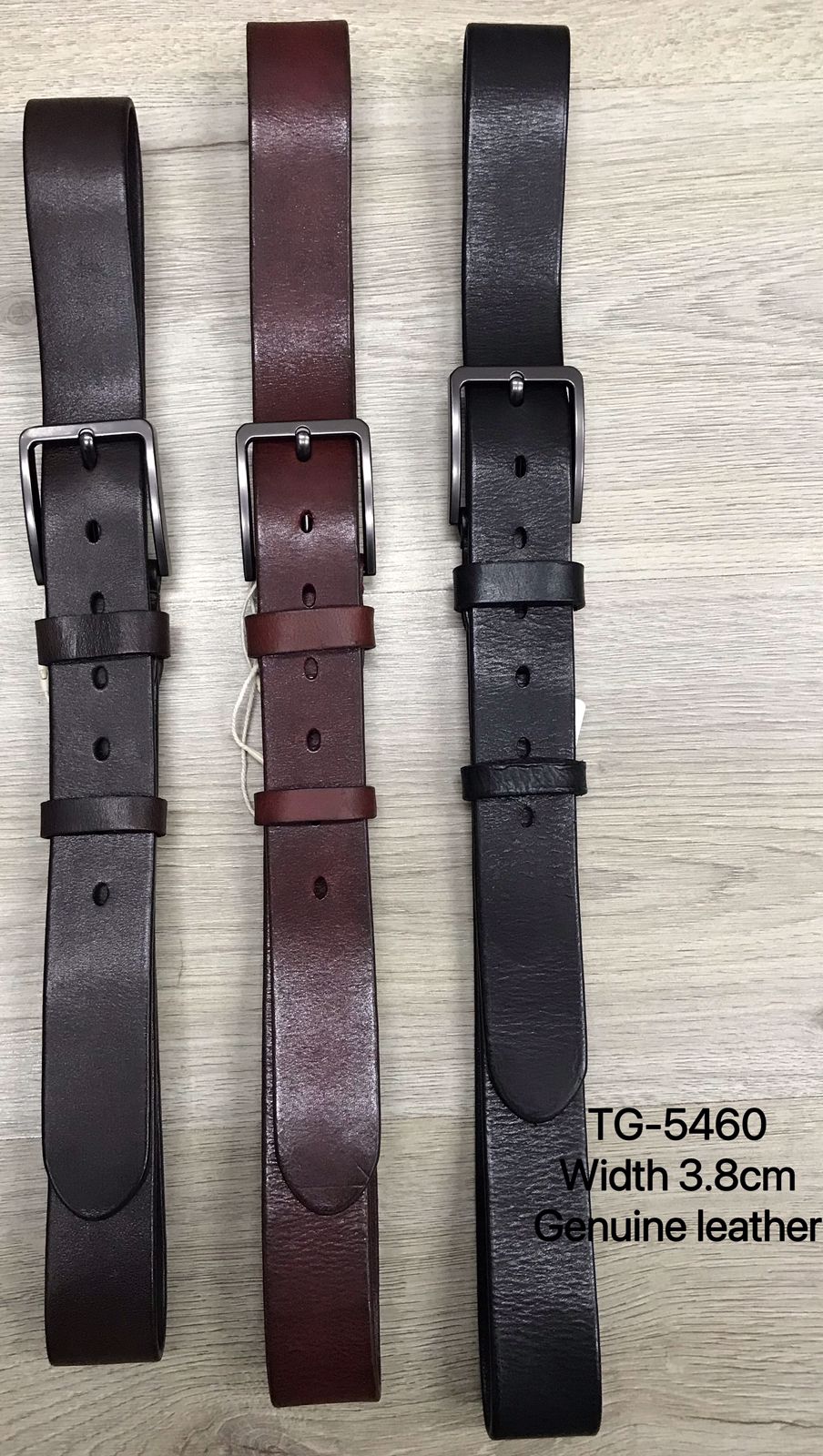 Men's TG-5460 Width 3.8 Genuine Leather Belt