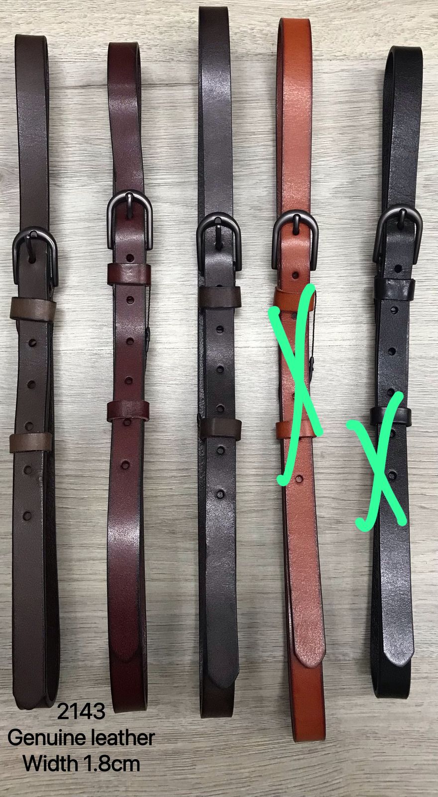 Ladies Width 1.8cm Genuine Leather Belt