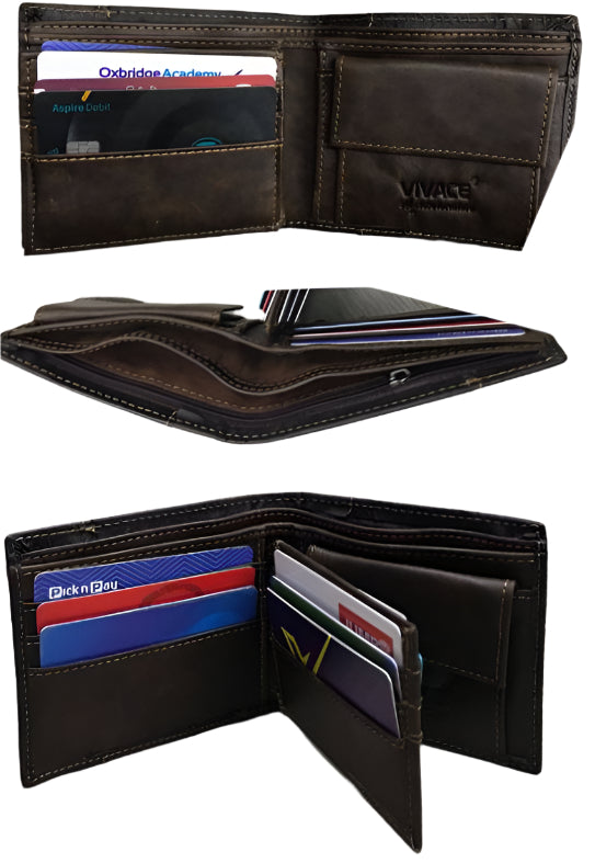 X-866 Genuine Leather Cowhide Men's Bifold Wallet
