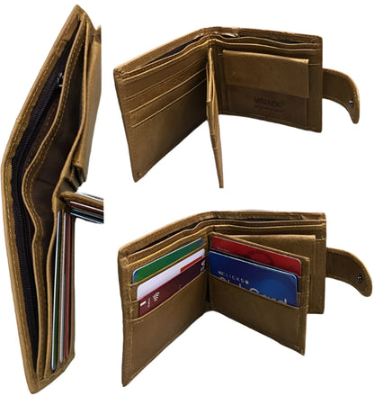 X-805 Genuine Leather Cowhide Men's Bifold Wallet