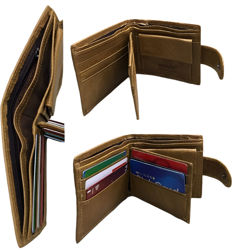 XF-A261-A Genuine Leather Cowhide Men's Bifold Wallet
