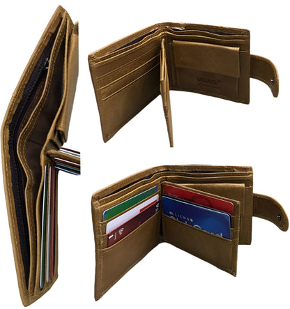 X-8106 Genuine Leather Cowhide Men's Bifold Wallet