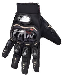 Blue and black motorcycle glove on a white background