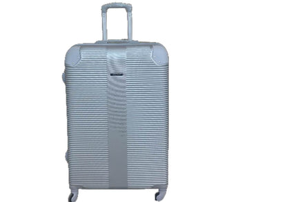 Silver ABS 3-Piece Hard Shell Luggage Set-Spinner Wheels,Telescoping Handles