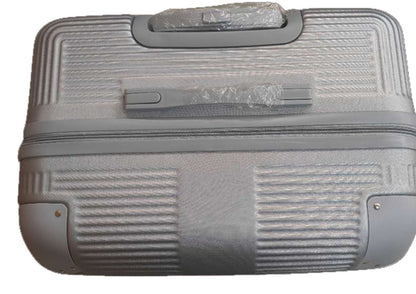 Silver ABS 3-Piece Hard Shell Luggage Set-Spinner Wheels,Telescoping Handles