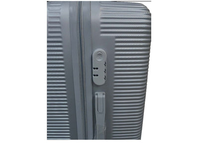 Silver ABS 3-Piece Hard Shell Luggage Set-Spinner Wheels,Telescoping Handles