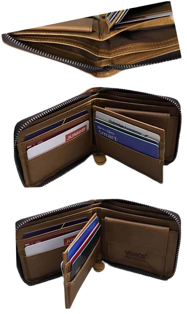 X-8100 Genuine Leather Cowhide Men's Bifold Wallet