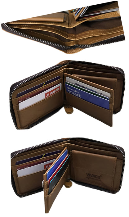 X-8100 Genuine Leather Cowhide Men's Bifold Wallet