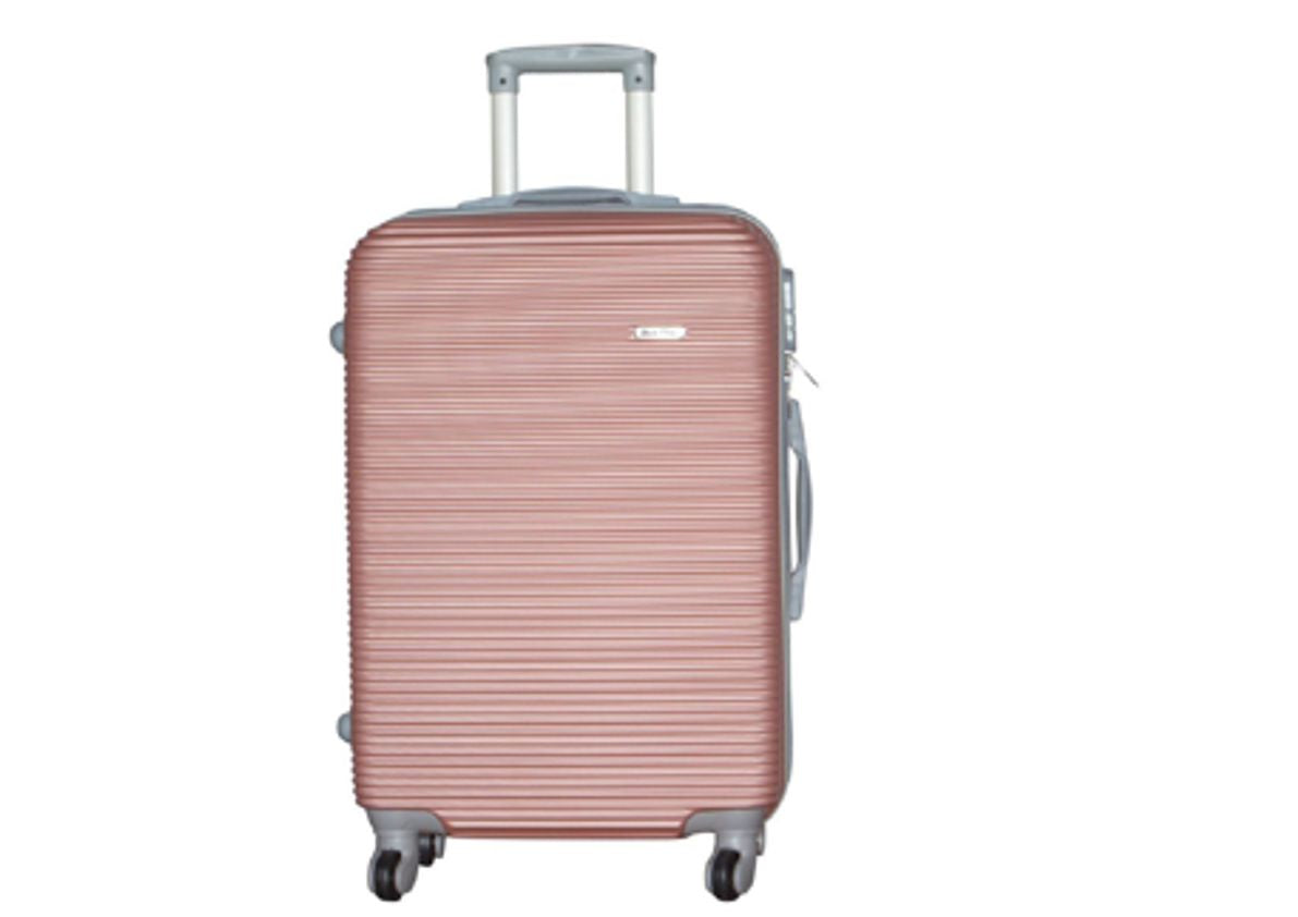 Rose Gold ABS 3-Piece Hard Shell Luggage Set-Spinner Wheels,Telescoping Handles