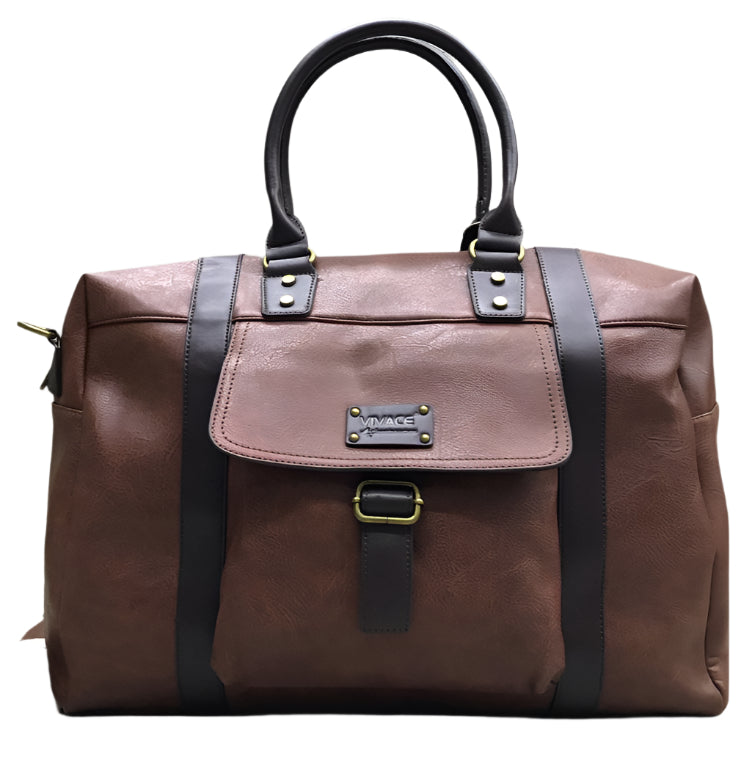 A collage of images displaying a pu leather duffel bag in various colors including brown, navy, beige, and black, with two handles and a detachable shoulder strap.