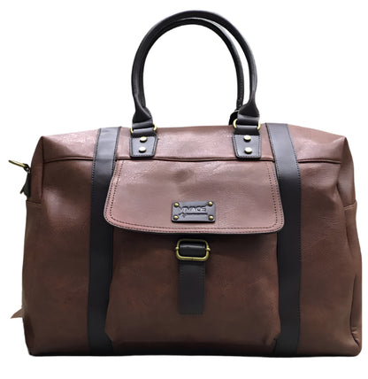 A collage of images displaying a pu leather duffel bag in various colors including brown, navy, beige, and black, with two handles and a detachable shoulder strap.
