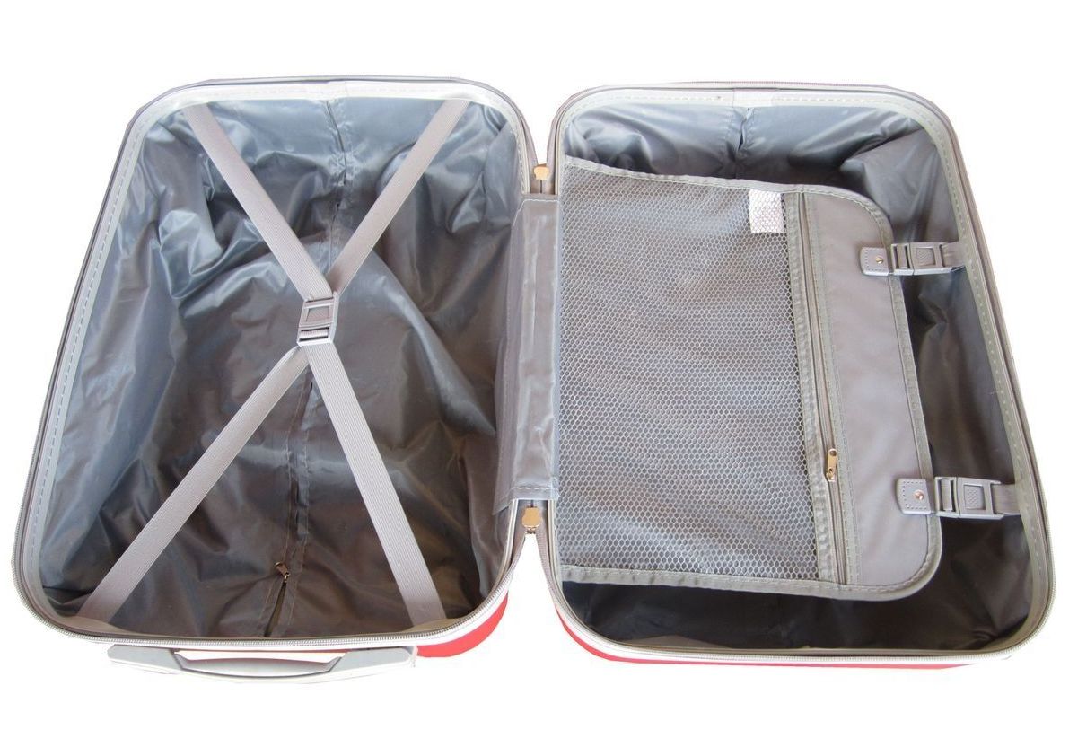 Red ABS 3-Piece Hard Shell Luggage Set-Spinner Wheels,Telescoping Handles