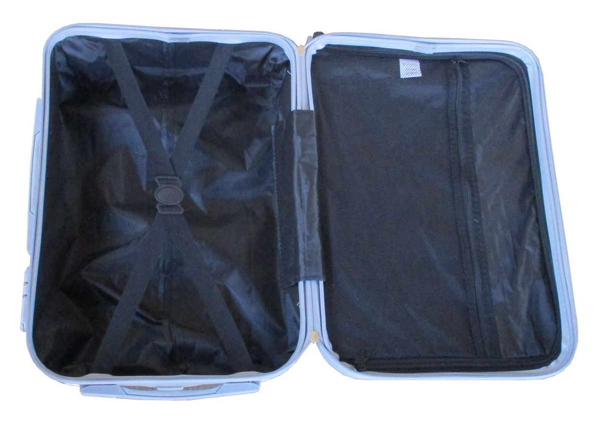 Silver ABS 3-Piece Hard Shell Luggage Set-Spinner Wheels,Telescoping Handles